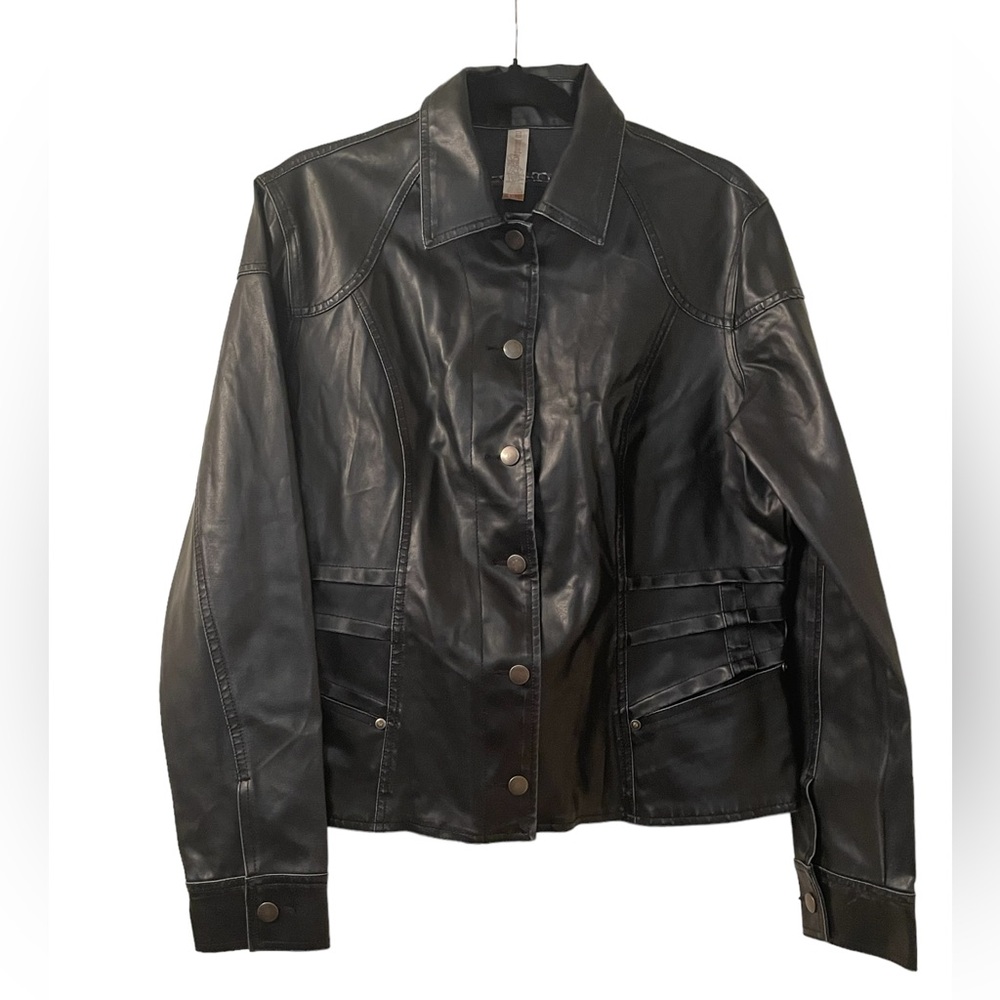 No Boundaries Women's Black‎ Vegan Leather Jacket